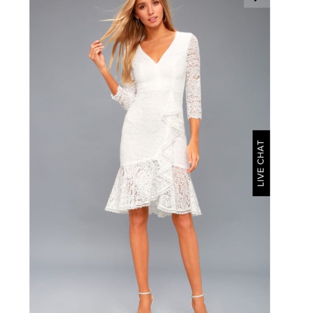 Lulu’s Make Time for Me white lace dress